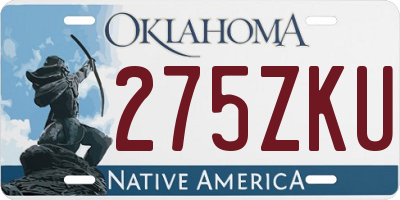 OK license plate 275ZKU