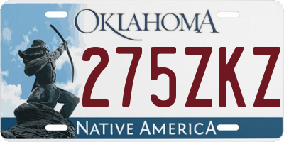 OK license plate 275ZKZ