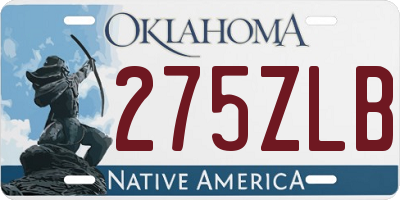 OK license plate 275ZLB