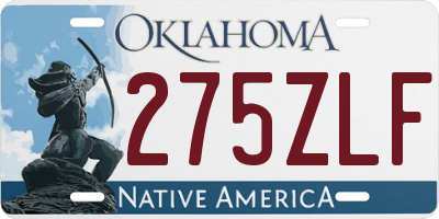 OK license plate 275ZLF