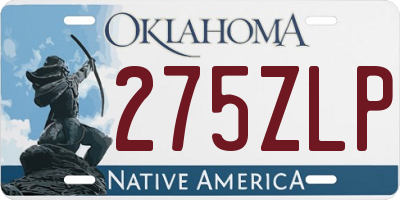 OK license plate 275ZLP