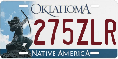 OK license plate 275ZLR