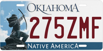 OK license plate 275ZMF