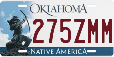 OK license plate 275ZMM