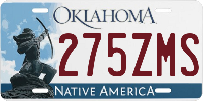 OK license plate 275ZMS