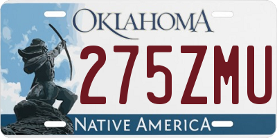 OK license plate 275ZMU