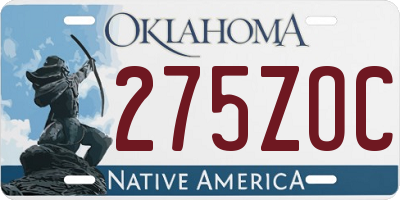 OK license plate 275ZOC