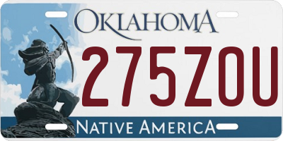 OK license plate 275ZOU