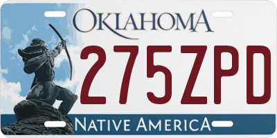 OK license plate 275ZPD