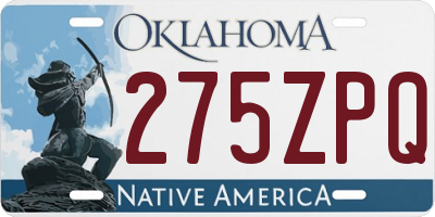OK license plate 275ZPQ