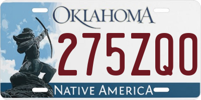 OK license plate 275ZQO