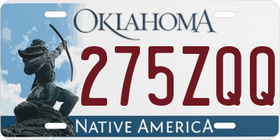 OK license plate 275ZQQ