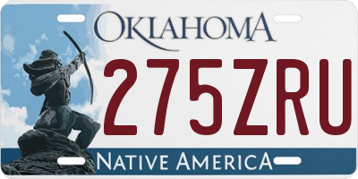 OK license plate 275ZRU