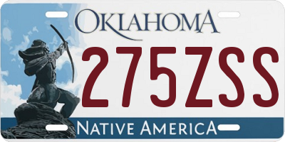 OK license plate 275ZSS