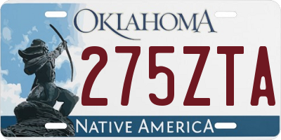 OK license plate 275ZTA