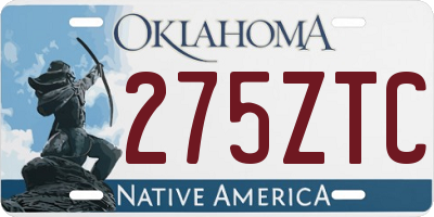 OK license plate 275ZTC