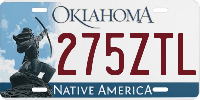 OK license plate 275ZTL