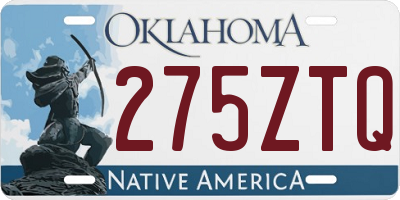 OK license plate 275ZTQ
