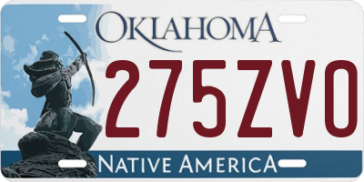 OK license plate 275ZVO