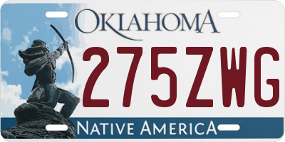 OK license plate 275ZWG