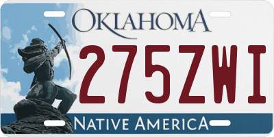 OK license plate 275ZWI