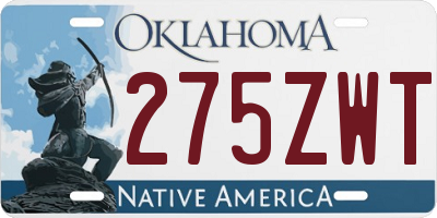 OK license plate 275ZWT