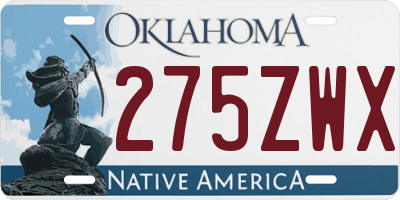 OK license plate 275ZWX