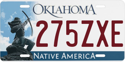 OK license plate 275ZXE