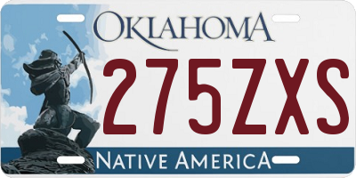OK license plate 275ZXS