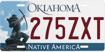 OK license plate 275ZXT