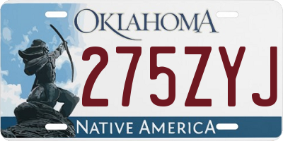 OK license plate 275ZYJ