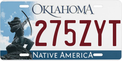 OK license plate 275ZYT