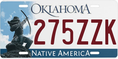 OK license plate 275ZZK