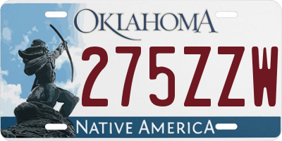 OK license plate 275ZZW