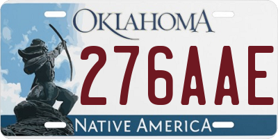 OK license plate 276AAE