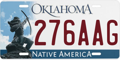 OK license plate 276AAG