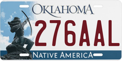 OK license plate 276AAL