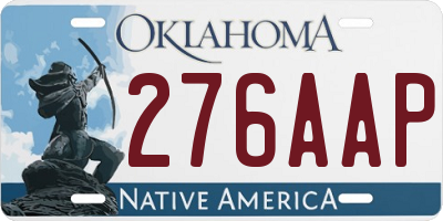OK license plate 276AAP