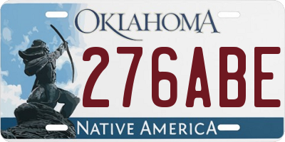 OK license plate 276ABE