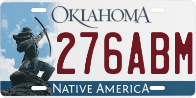 OK license plate 276ABM