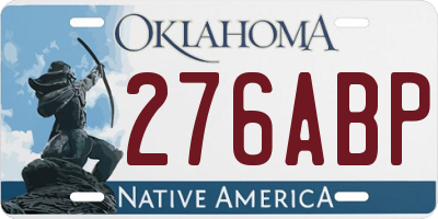 OK license plate 276ABP