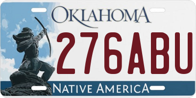 OK license plate 276ABU