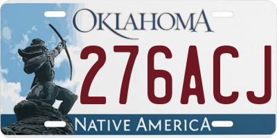 OK license plate 276ACJ