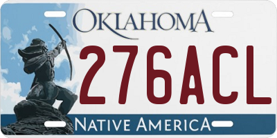 OK license plate 276ACL