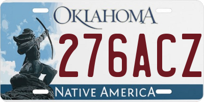 OK license plate 276ACZ