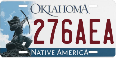 OK license plate 276AEA