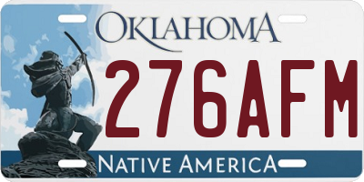 OK license plate 276AFM