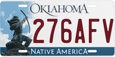 OK license plate 276AFV