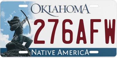 OK license plate 276AFW