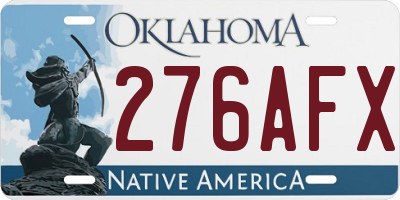 OK license plate 276AFX